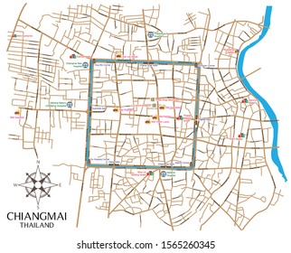 Chiangmai Down Town Map Landmarks 260nw 1565260345 