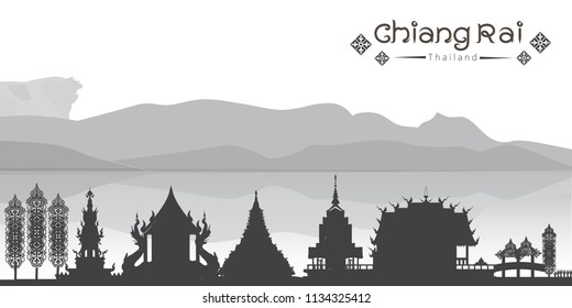 chiangrai vector, North of Thailand illustration