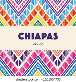 Chiapas (Estado de México); Composición de estilo de bordado colorido - Espacio para copiar