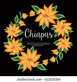 Chiapas, Mexico - Floral Composition Copy Space