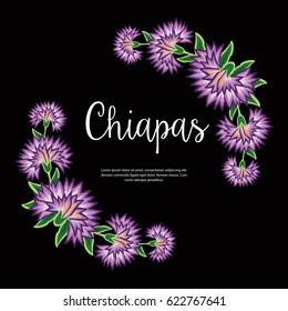 Chiapas, Mexico - Floral Composition Copy Space