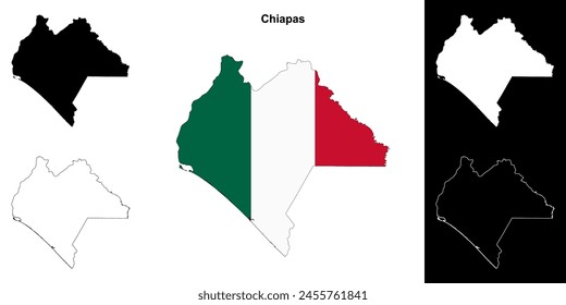 Conjunto de mapas esquemáticos de Chiapas