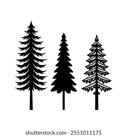 chiasmas Tree silhouette set vector with a white background
