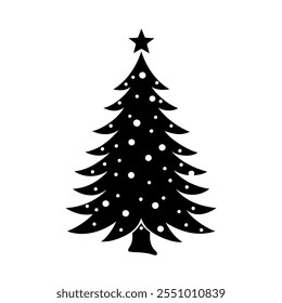 chiasmas Tree silhouette vector with a white background