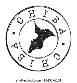 Chiba Japan Map Postmark. A Silhouette Postal Passport. Stamp Round Vector Icon. Vintage Postage Designs.