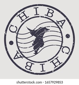 Chiba, Japan Stamp Postal. A Map Silhouette Seal. Passport Round Design. Vector Icon Design Retro Travel.