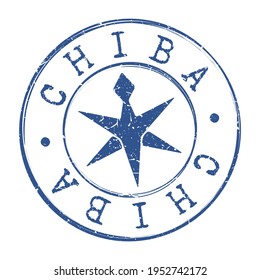 Chiba, Japan Stamp Postal. Silhouette Seal. Flag Passport Round Design. Vector Icon. Design Retro Travel. National Symbol.