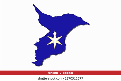 Chiba Prefecture in Japan Flag Map