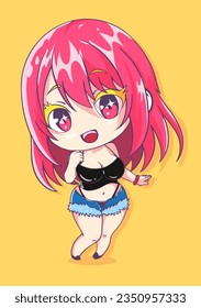 Chibi Anime Art Vector. Easy to use and Perfect for Streetwear Design, Merch, Fashion, Apparel, Stickers, and T-Shirt Prints.