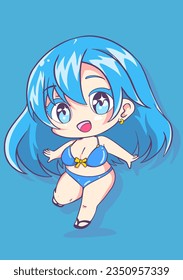 Chibi Anime Art Vector. Easy to use and Perfect for Streetwear Design, Merch, Fashion, Apparel, Stickers, and T-Shirt Prints.