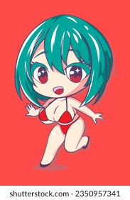 Chibi Anime Art Vector. Easy to use and Perfect for Streetwear Design, Merch, Fashion, Apparel, Stickers, and T-Shirt Prints.