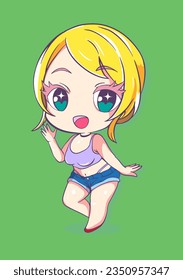 Chibi Anime Art Vector. Easy to use and Perfect for Streetwear Design, Merch, Fashion, Apparel, Stickers, and T-Shirt Prints.