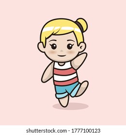 chibi anime girl mascot and character design
