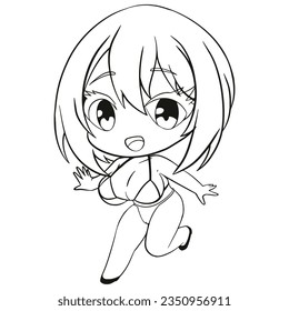 Chibi Anime Isolated Art Vector. Easy to use and Perfect for Streetwear Design, Merch, Fashion, Apparel, Stickers, and T-Shirt Prints