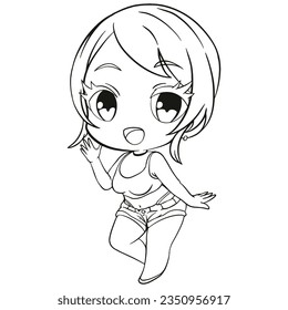 Chibi Anime Isolated Art Vector. Easy to use and Perfect for Streetwear Design, Merch, Fashion, Apparel, Stickers, and T-Shirt Prints