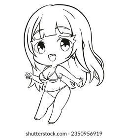 Chibi Anime Isolated Art Vector. Easy to use and Perfect for Streetwear Design, Merch, Fashion, Apparel, Stickers, and T-Shirt Prints