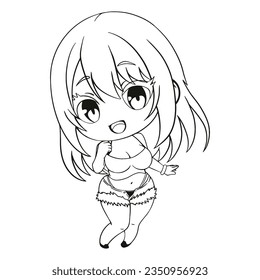 Chibi Anime Isolated Art Vector. Easy to use and Perfect for Streetwear Design, Merch, Fashion, Apparel, Stickers, and T-Shirt Prints