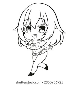 Chibi Anime Isolated Art Vector. Easy to use and Perfect for Streetwear Design, Merch, Fashion, Apparel, Stickers, and T-Shirt Prints