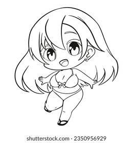 Chibi Anime Isolated Art Vector. Easy to use and Perfect for Streetwear Design, Merch, Fashion, Apparel, Stickers, and T-Shirt Prints