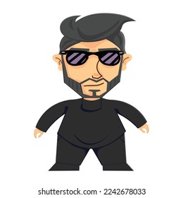 chibi arab men in black 