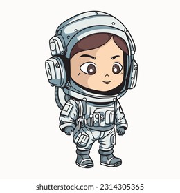 chibi astronaut funny cartoon vector