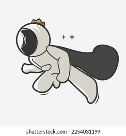 chibi astronaut superhero pose art illustrations