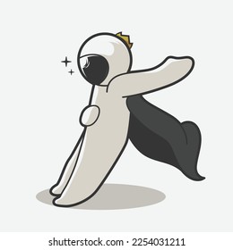 chibi astronaut superhero pose art illustrations