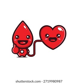 Mascota de sangre Chibi donando sangre