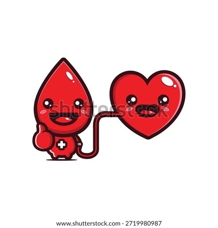 chibi blood mascot donating blood