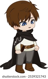 Chibi boy anime character cute vector illustration