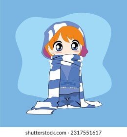 Chibi boy with blue color