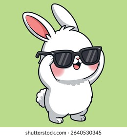 Chibi Bunny Wearing Shades Sunglasses
