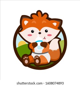 Chibi Cartoon fox , This cartoon is perfect for logos and baby clothes
