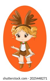Chibi Christmas with deer costume