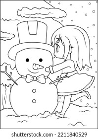 chibi christmas girls coloring image anime looking girls
