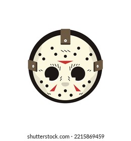 Chibi Cute Cartoon Cool Fun Funny Hockey Mask Masked Scary Face Head Man Serial Killer Murderer Slasher Halloween Jason Voorhees Friday the 13th  Vector EPS PNG