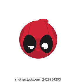 Chibi Cute Cartoon Cool Fun Face Red Mask Mercenary Deadpool Wade Wilson Vector EPS PNG Transparent No Background Clip Art