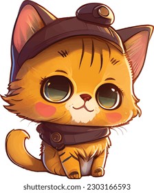 Chibi Cute Cat Character Sticker
