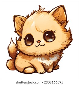Chibi Cute Cat Character Sticker