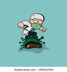 Chibi doctor stepped on the head covid19