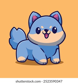 
chibi dog character icon vector illustration