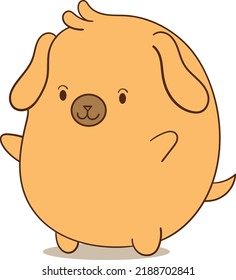 chibi dog on white background