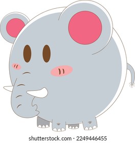 elefante de chibi que se puede usar en ilustraciones escolares.