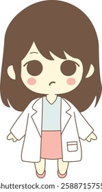 Chibi Female Doctor in White Coat