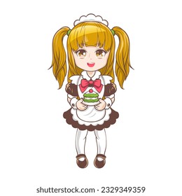 Chibi Girl Anime Maid Costume