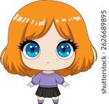Chibi Girl Cartoon Character Vector