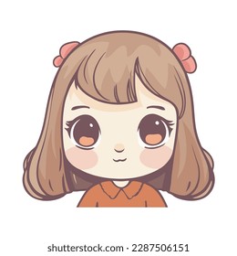 chibi girl character icon isolated