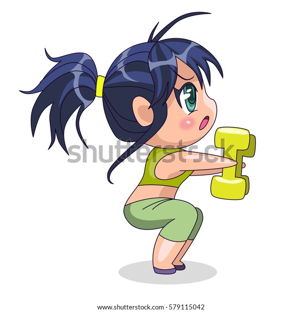 Image Vectorielle De Stock De Chibi Girl Go Sports Young