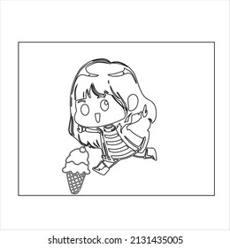 chibi girls coloring Book page for adults and kids  chibi girls page coloring page for kids and adults  