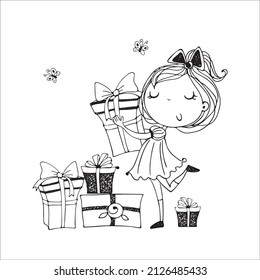 Chibi girls Coloring page For kids 